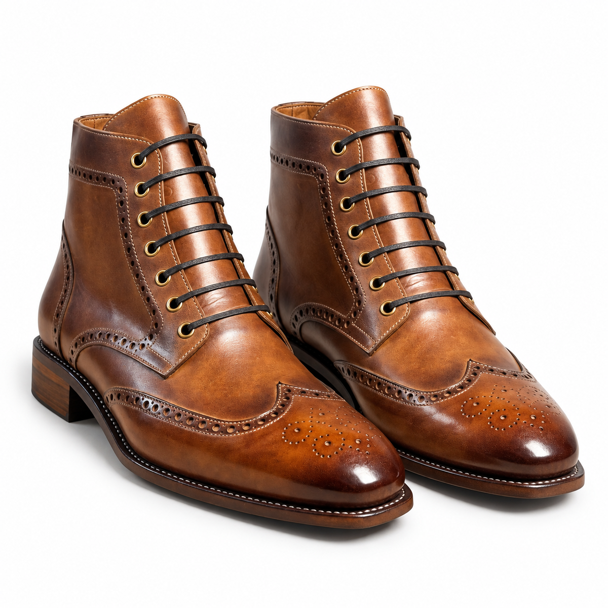 CONOR™ | Lancaster Burnished Brown Brogue Boots