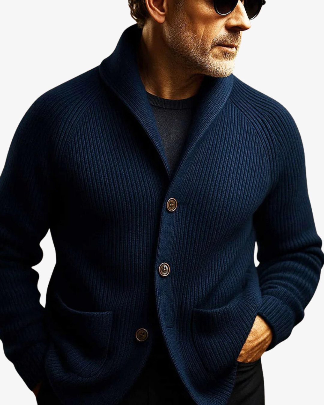 CONOR™ | Lawrence Tailored Button-Front Knit Cardigan