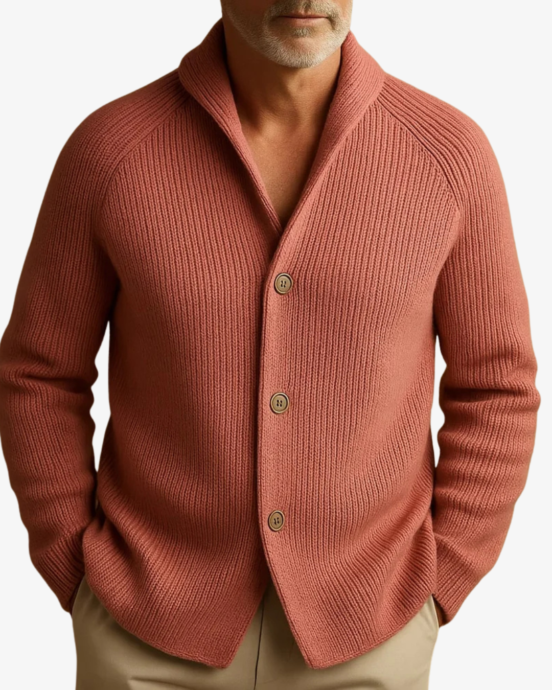 CONOR™ | Lawrence Tailored Button-Front Knit Cardigan