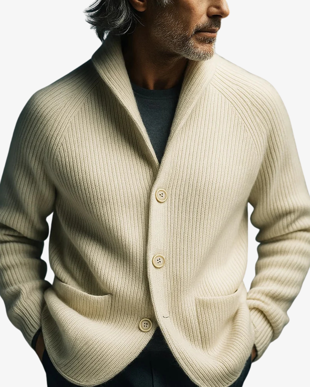 CONOR™ | Lawrence Tailored Button-Front Knit Cardigan