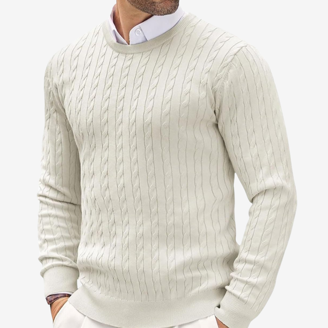 CONOR™ | Robin Crew Neck Cable Knit Sweater