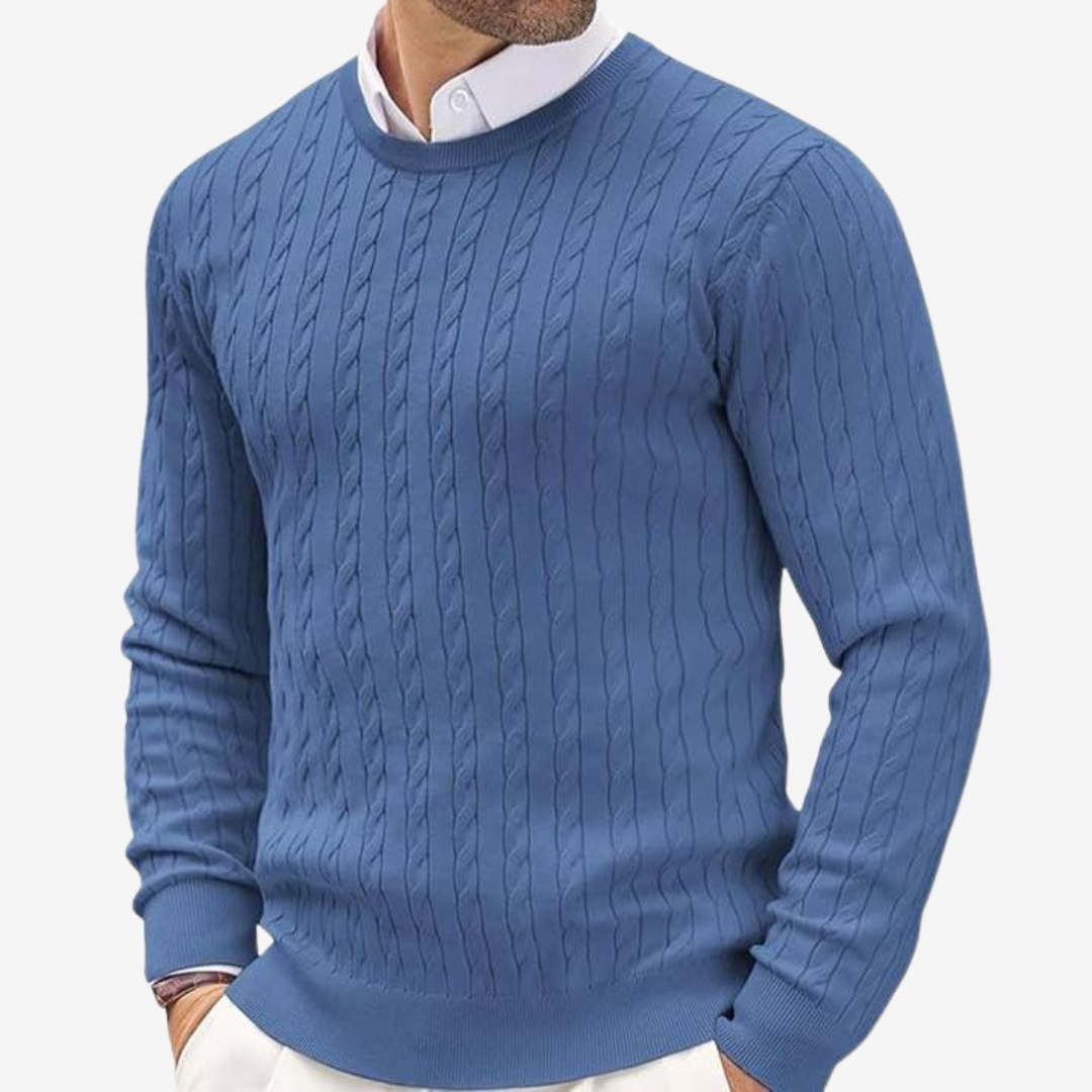 CONOR™ | Robin Crew Neck Cable Knit Sweater