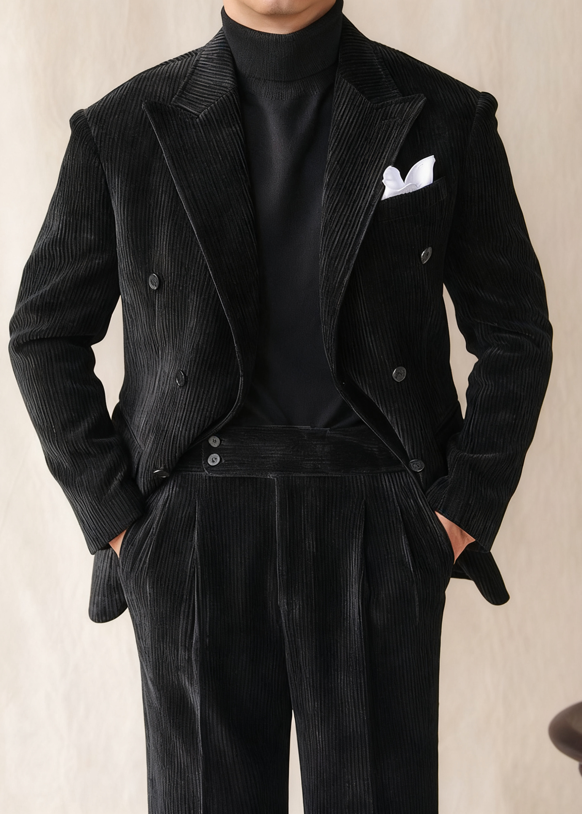 CONOR™ | Naples Men’s Double-Breasted Corduroy Suit Jacket
