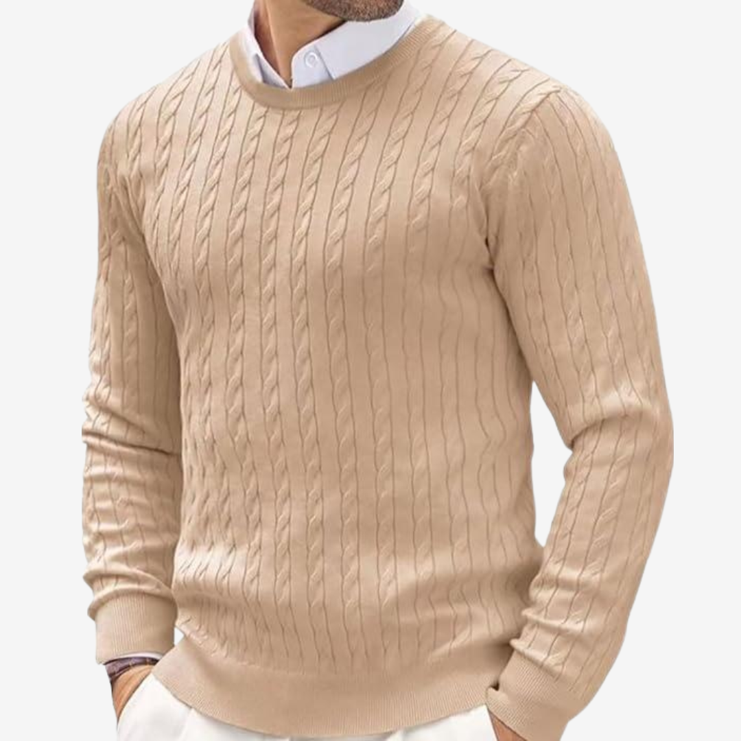 CONOR™ | Robin Crew Neck Cable Knit Sweater