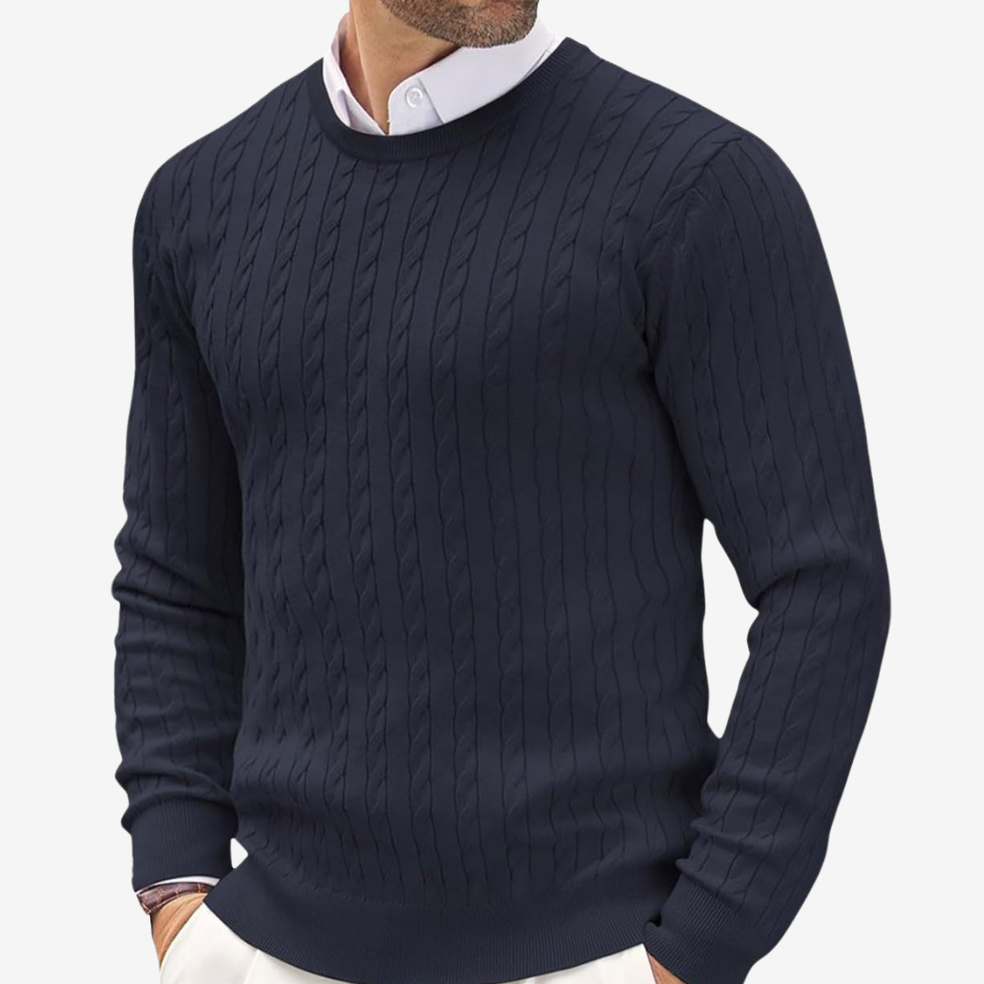 Robin Crew Neck Cable Knit Sweater