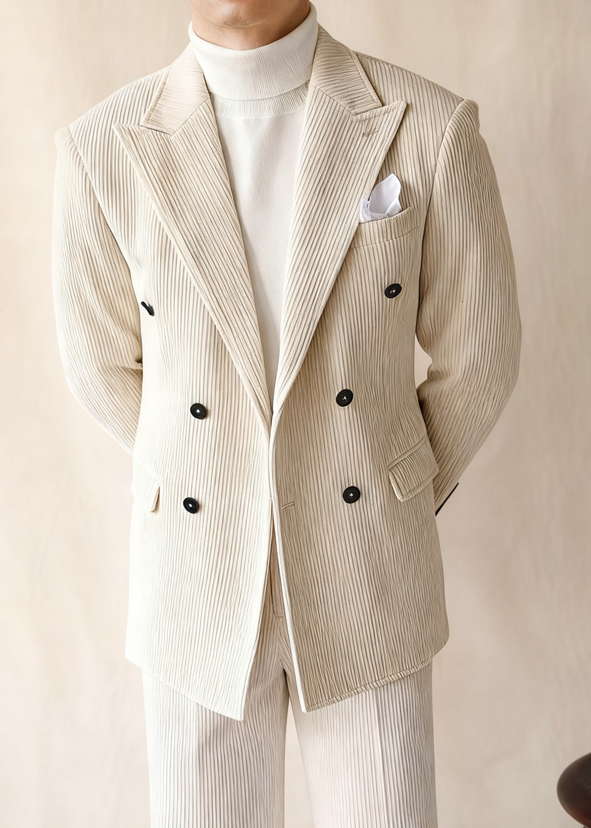 CONOR™ | Naples Men’s Double-Breasted Corduroy Suit Jacket