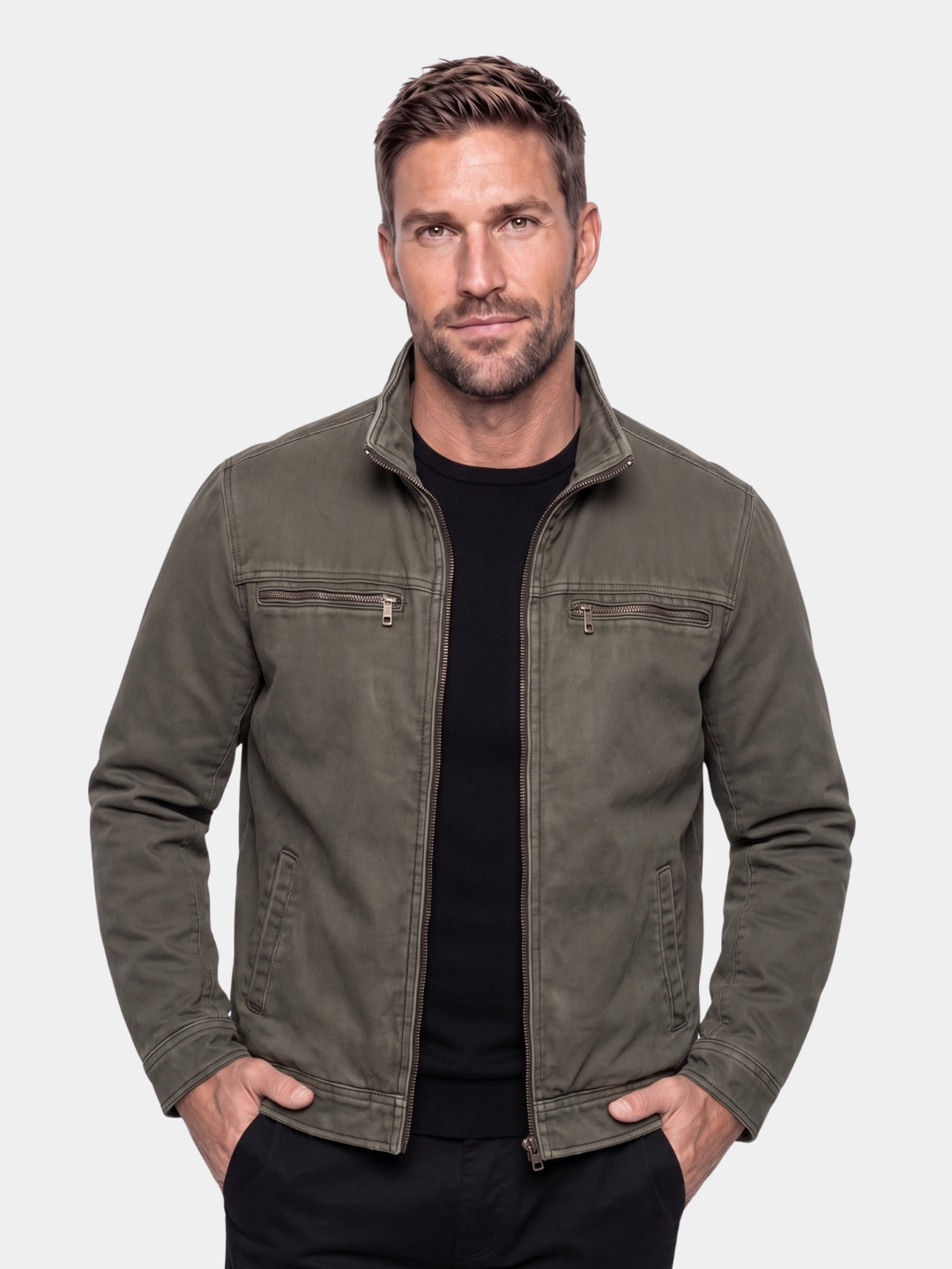 CONOR™ | Valmont Vintage Olive Field Jacket - Cross & Crown