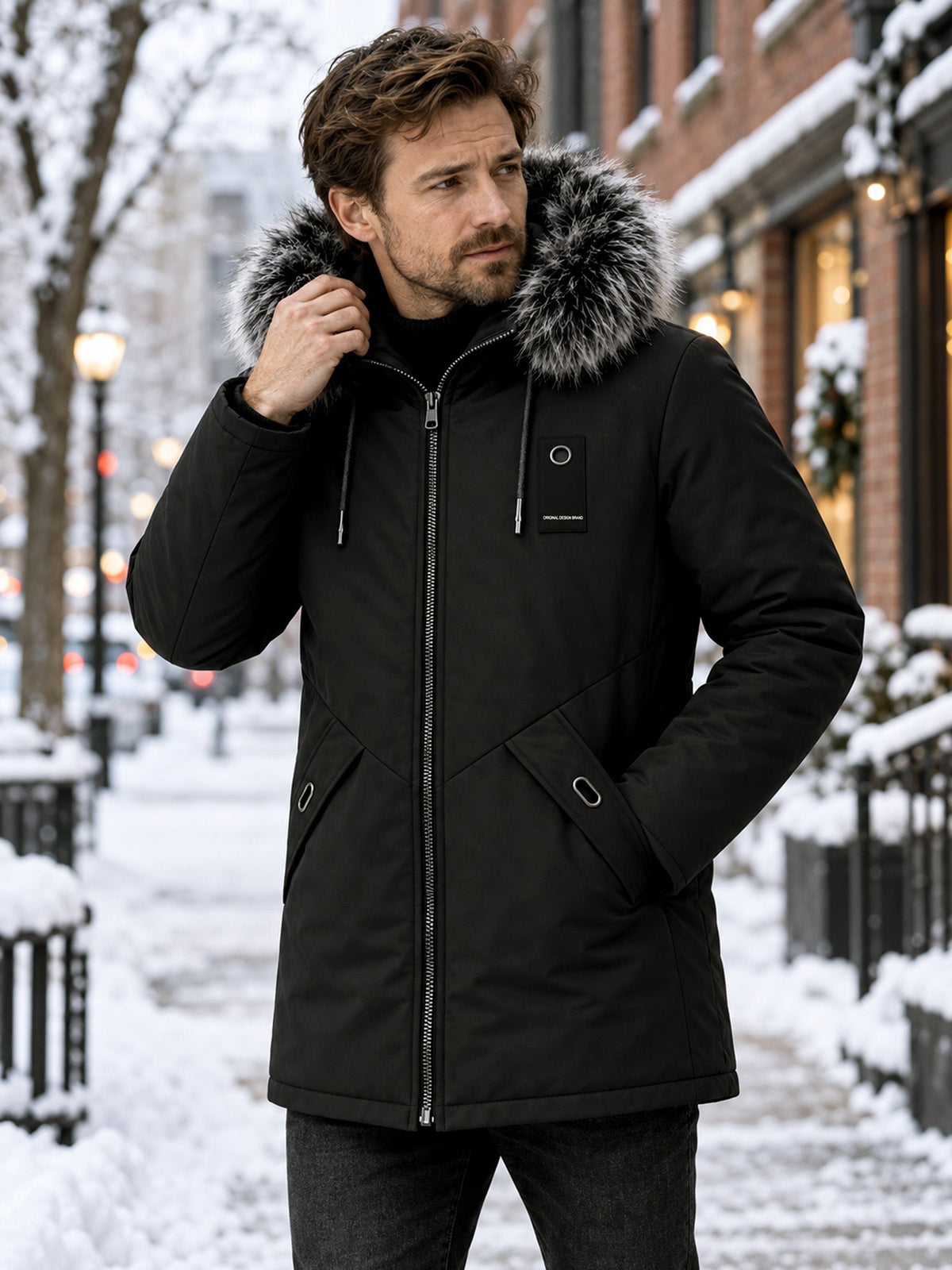 CONOR™ | Men's Windproof Hooded Thermal Mid-Length Parka Jacket