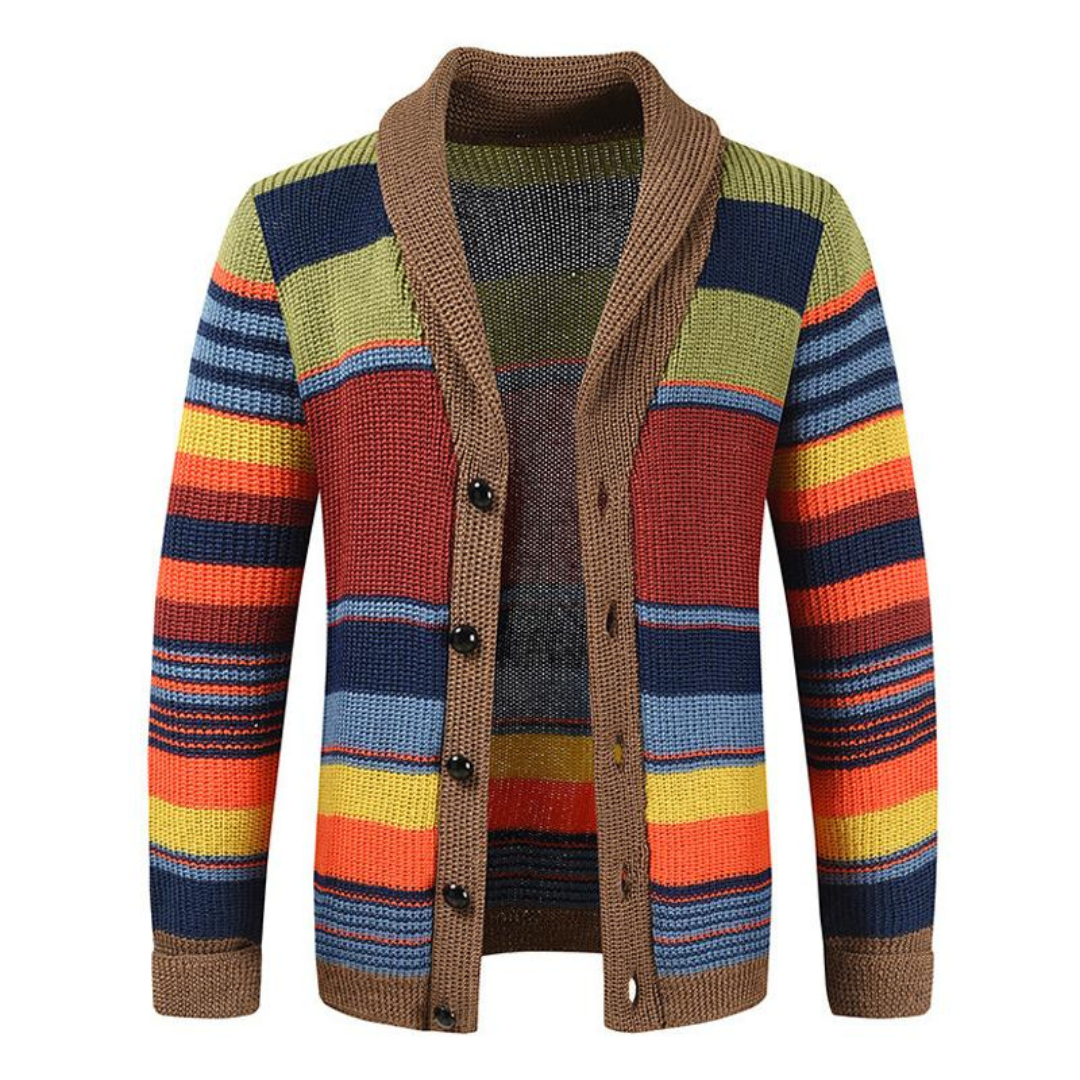 CONOR™ | Men's Striped Shawl Collar Cardigan