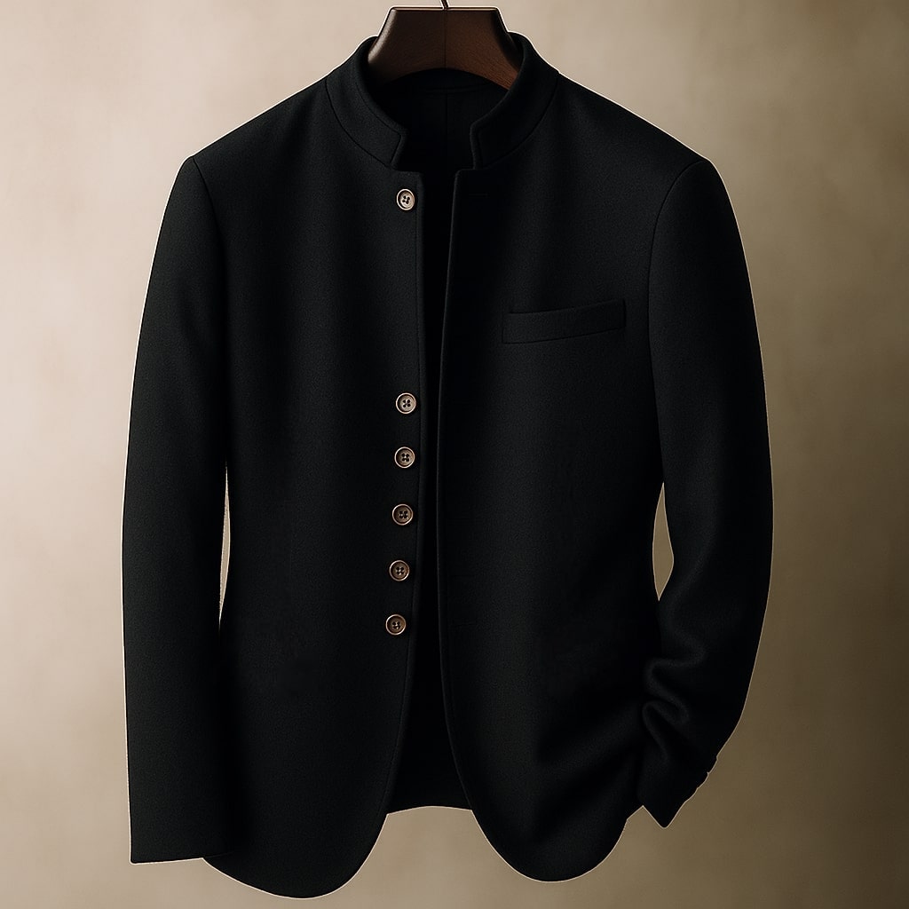 CONOR™ | WOOL JACKET WITH STRAIGHT COLLAR