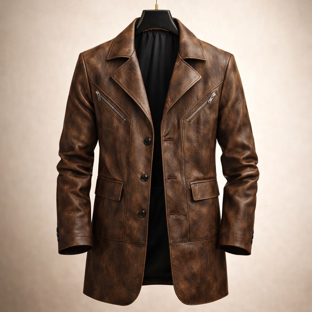 CONOR™™ | Men's Structured Leather Panel Coat