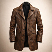 CONOR™™ | Men's Structured Leather Panel Coat
