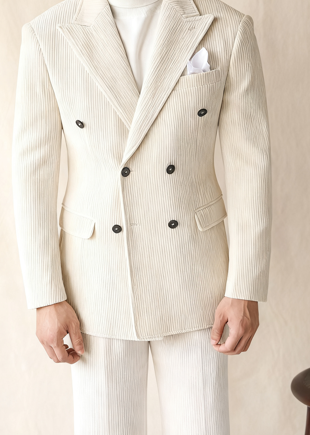 CONOR™ | Naples Men’s Double-Breasted Corduroy Suit Jacket