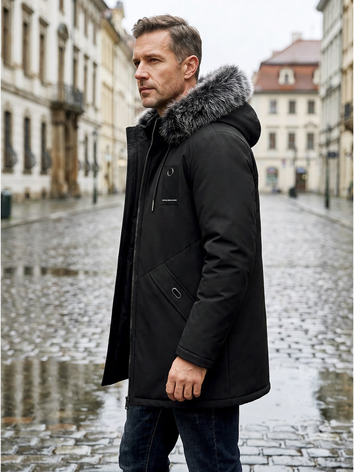 CONOR™ | Men's Windproof Hooded Thermal Mid-Length Parka Jacket