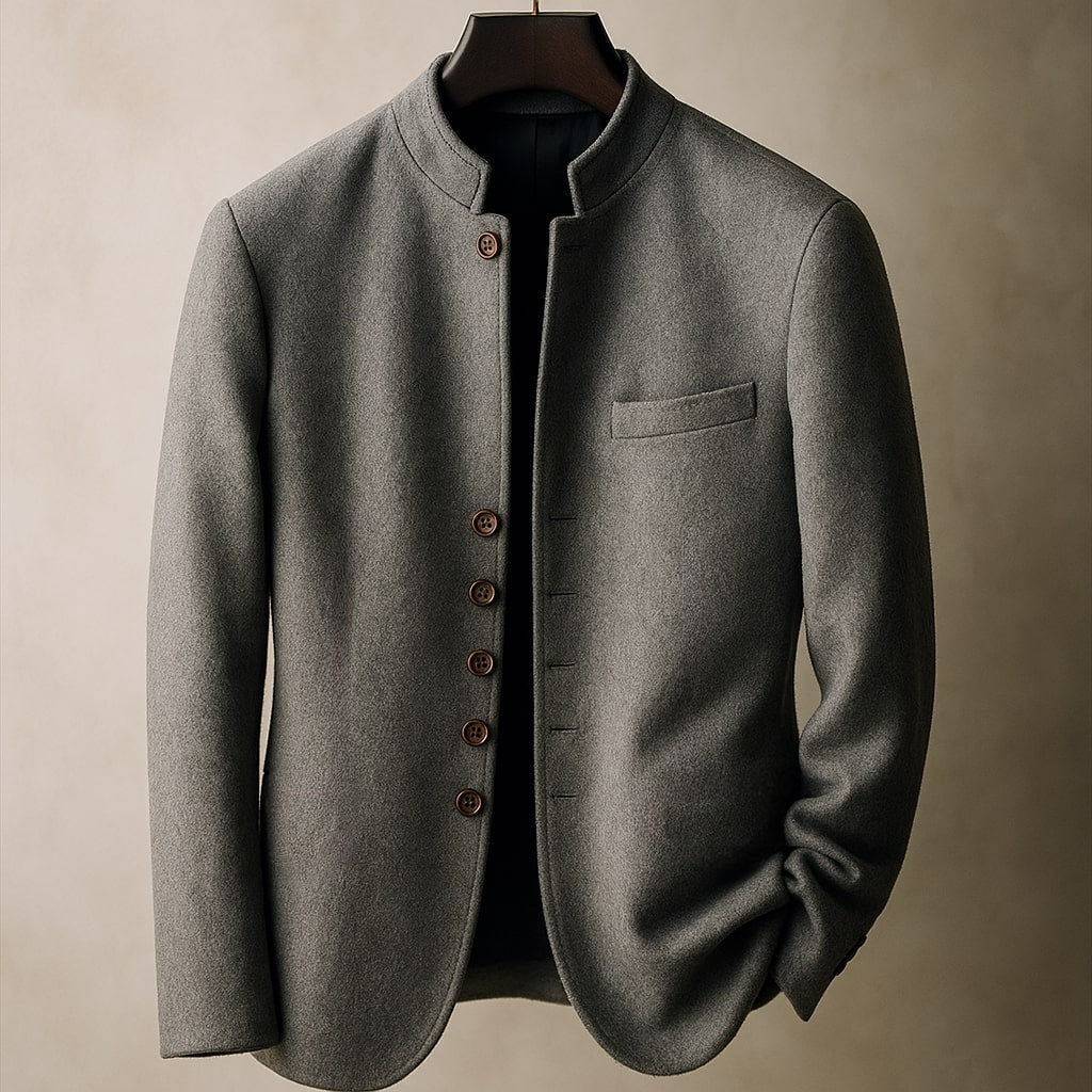 CONOR™ | WOOL JACKET WITH STRAIGHT COLLAR
