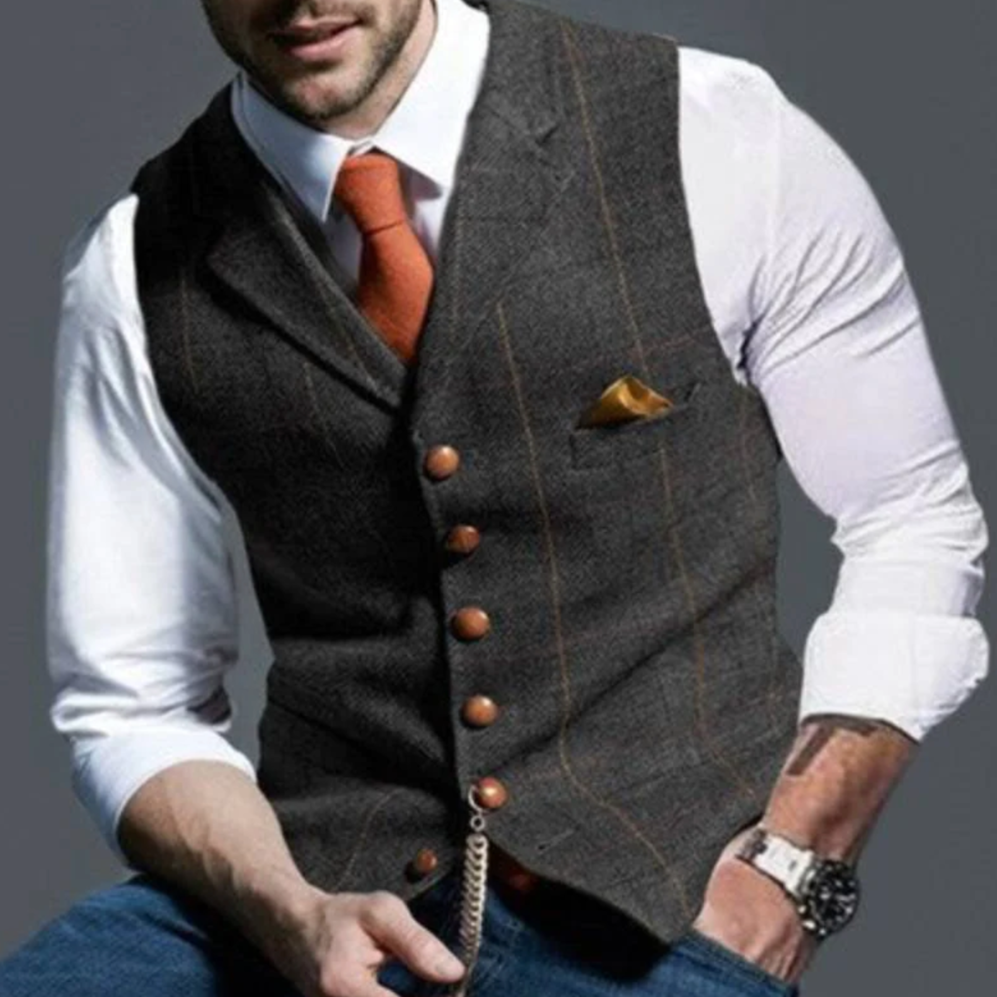 CONOR™™ | Men's Slim Fit Button Vest