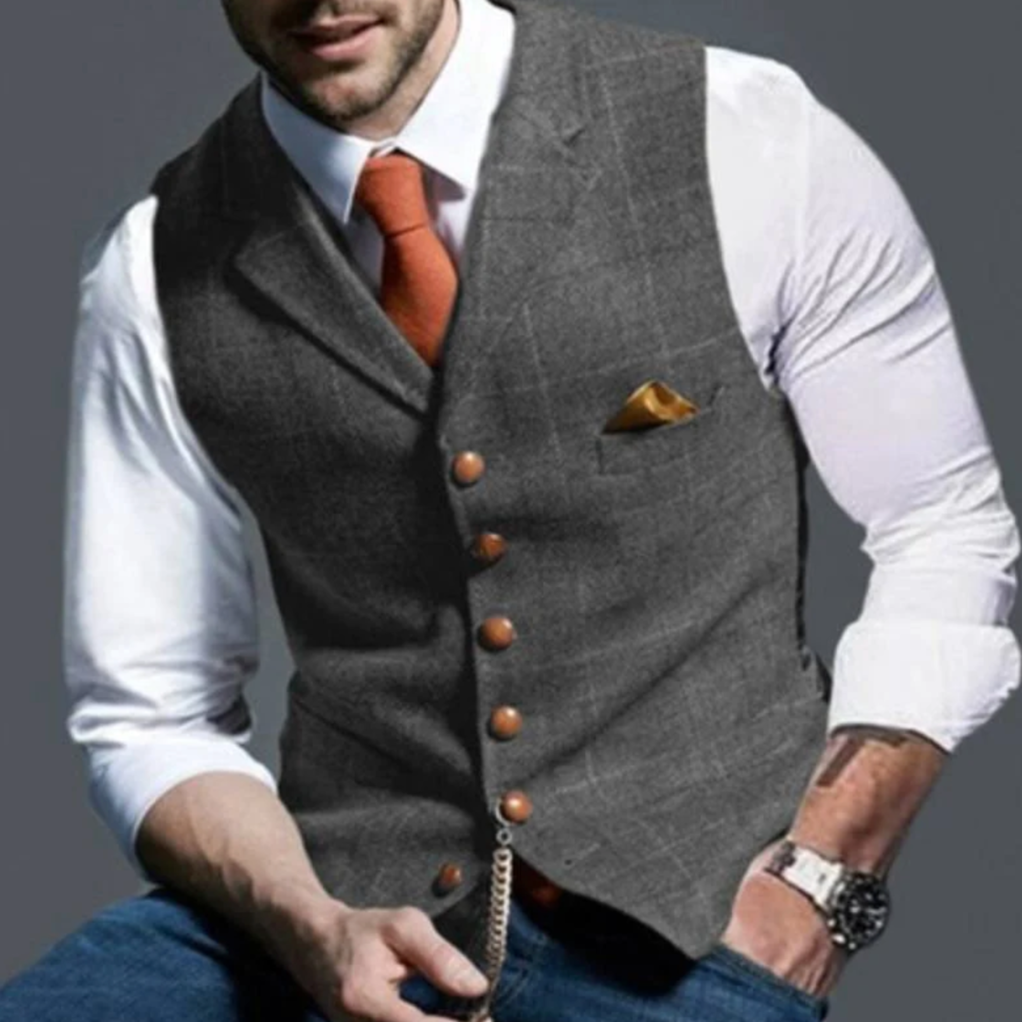 CONOR™™ | Men's Slim Fit Button Vest