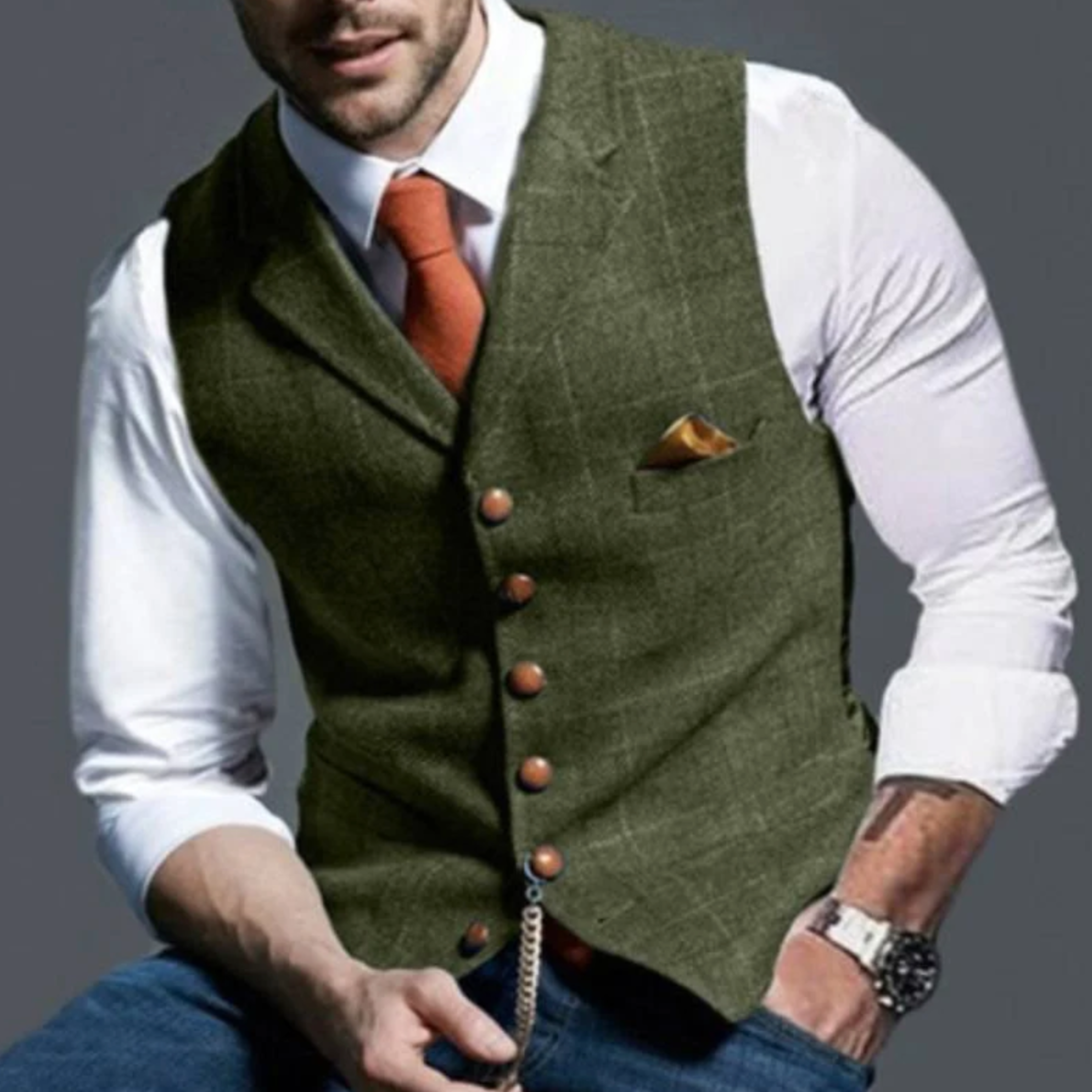 CONOR™™ | Men's Slim Fit Button Vest