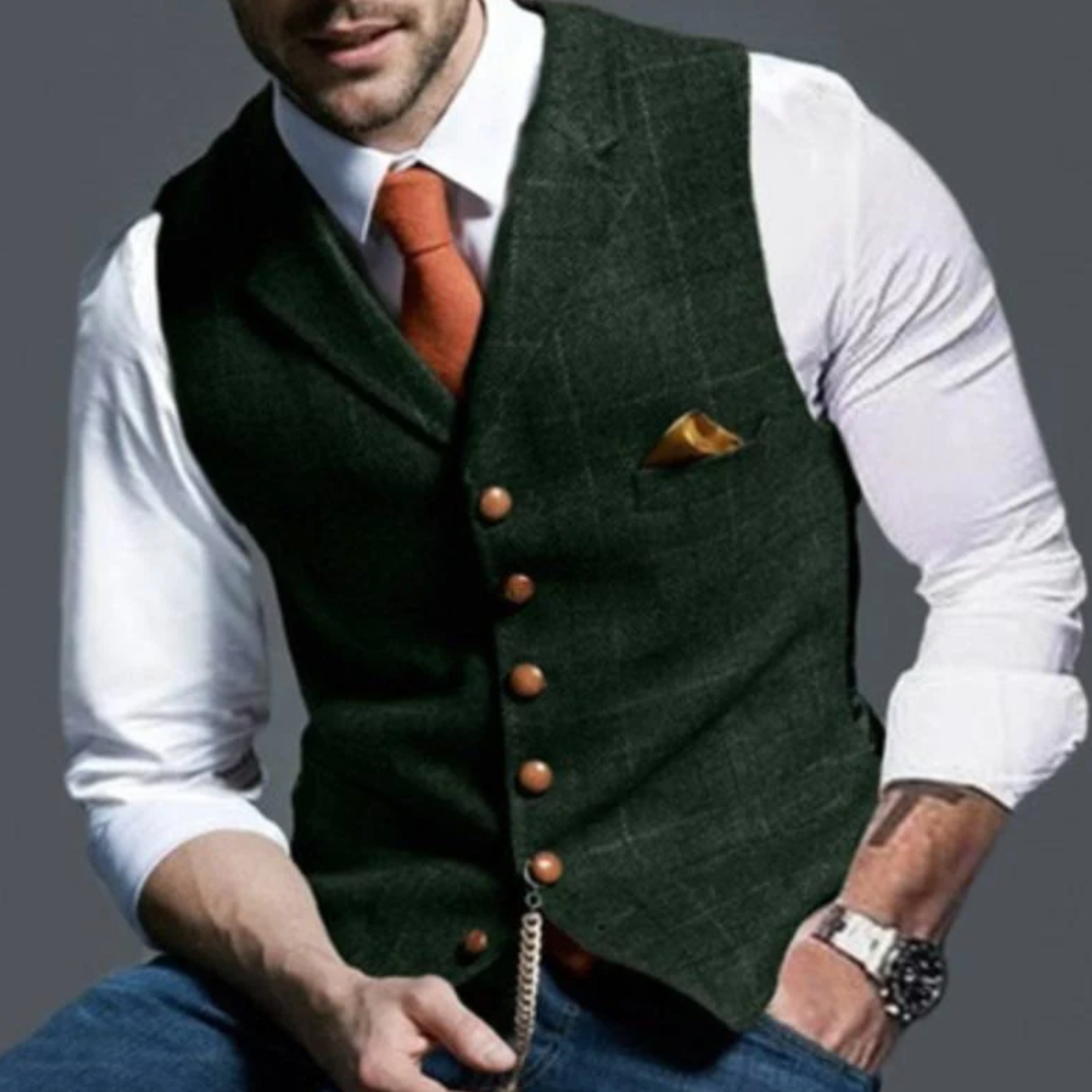 CONOR™™ | Men's Slim Fit Button Vest