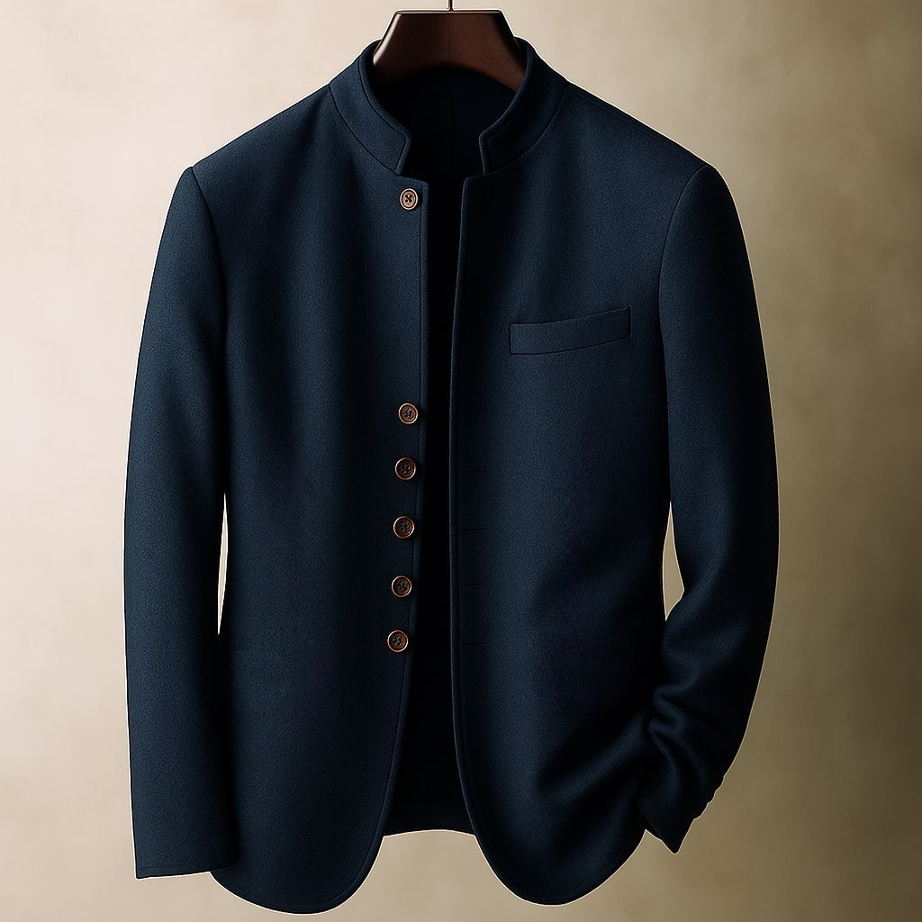 CONOR™ | WOOL JACKET WITH STRAIGHT COLLAR