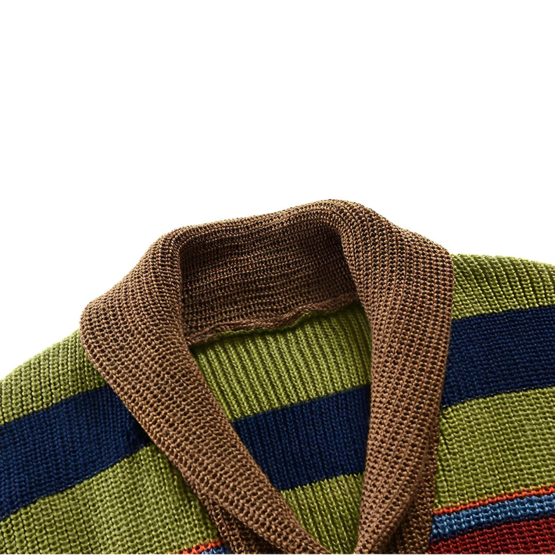 CONOR™ | Men's Striped Shawl Collar Cardigan
