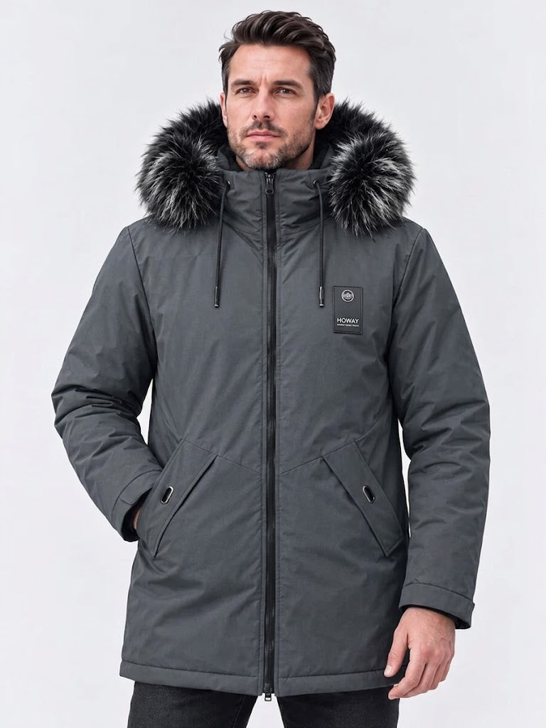 CONOR™ | Men's Windproof Hooded Thermal Mid-Length Parka Jacket