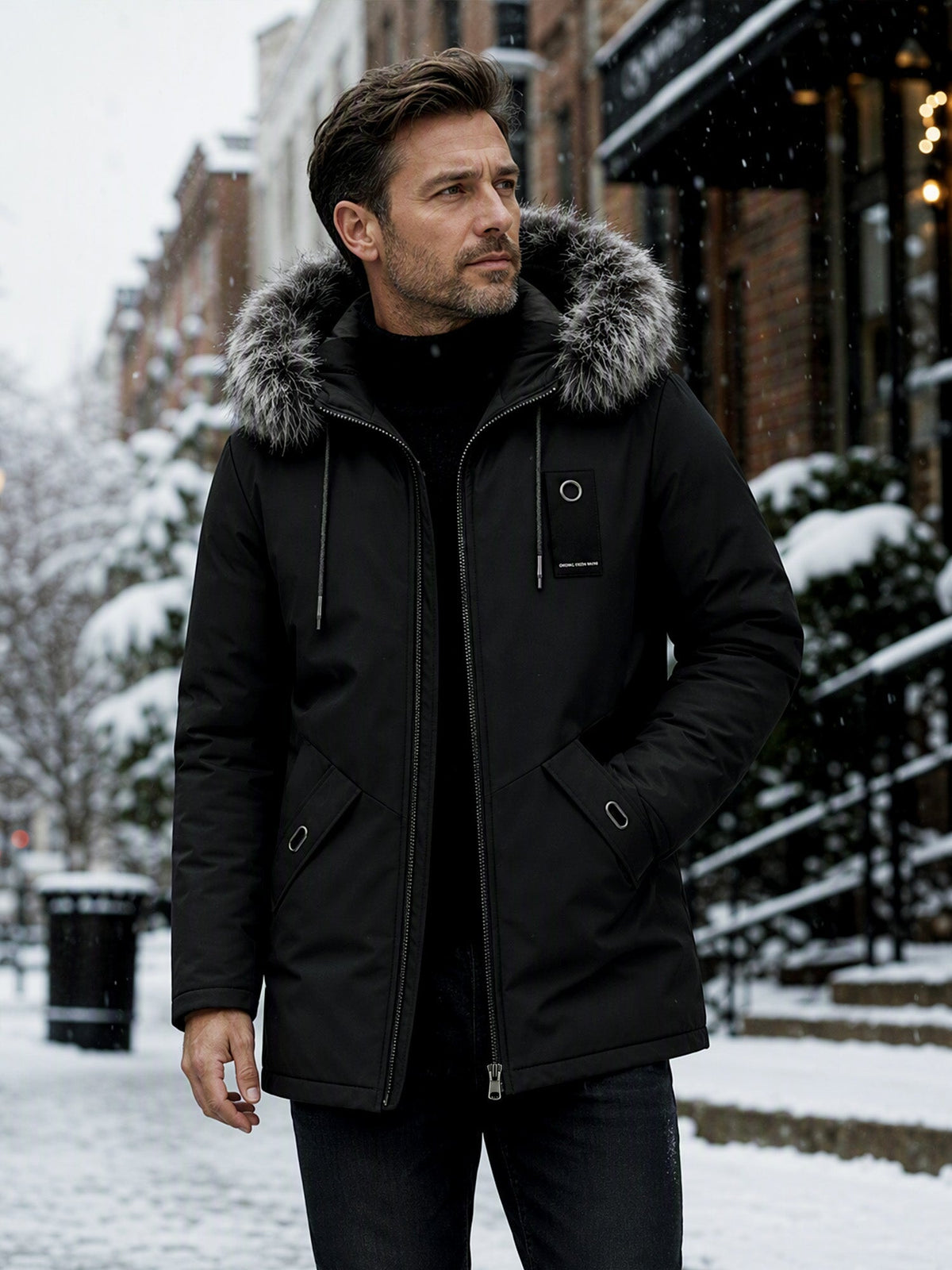 CONOR™ | Men's Windproof Hooded Thermal Mid-Length Parka Jacket