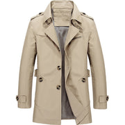 CONOR™ | Men's Long Button-Front Trench Coat
