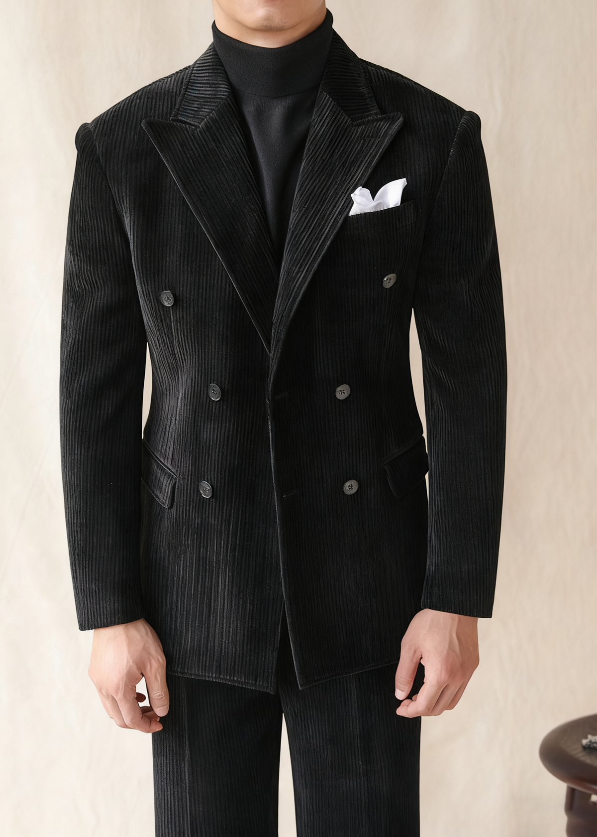 CONOR™ | Naples Men’s Double-Breasted Corduroy Suit Jacket