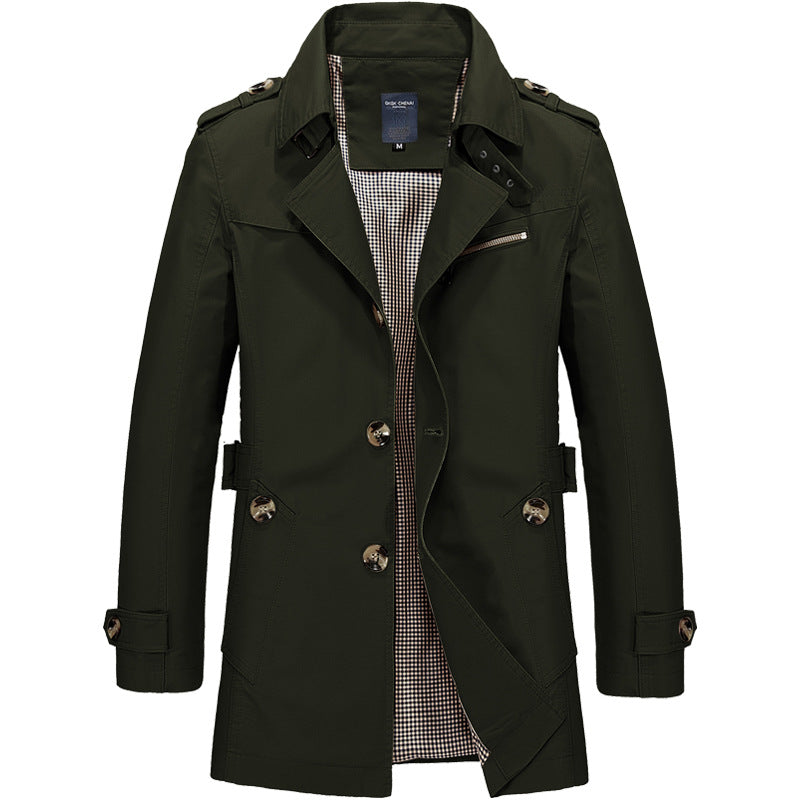 CONOR™ | Men's Long Button-Front Trench Coat