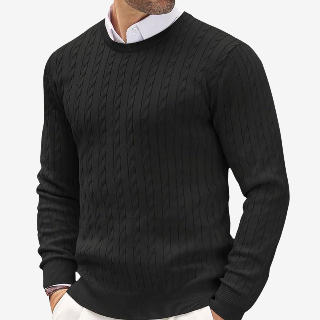 CONOR™ | Robin Crew Neck Cable Knit Sweater