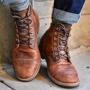 CONOR™ | Distressed Leather Lace-Up Work Boots