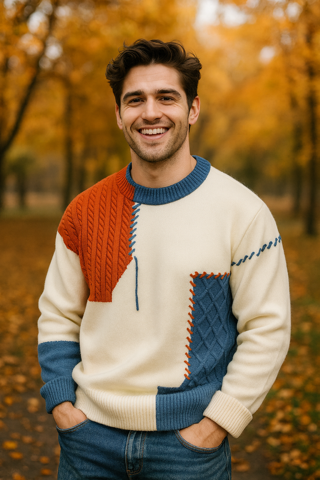 CONOR| MEN'S PATCHWORK SWEATER