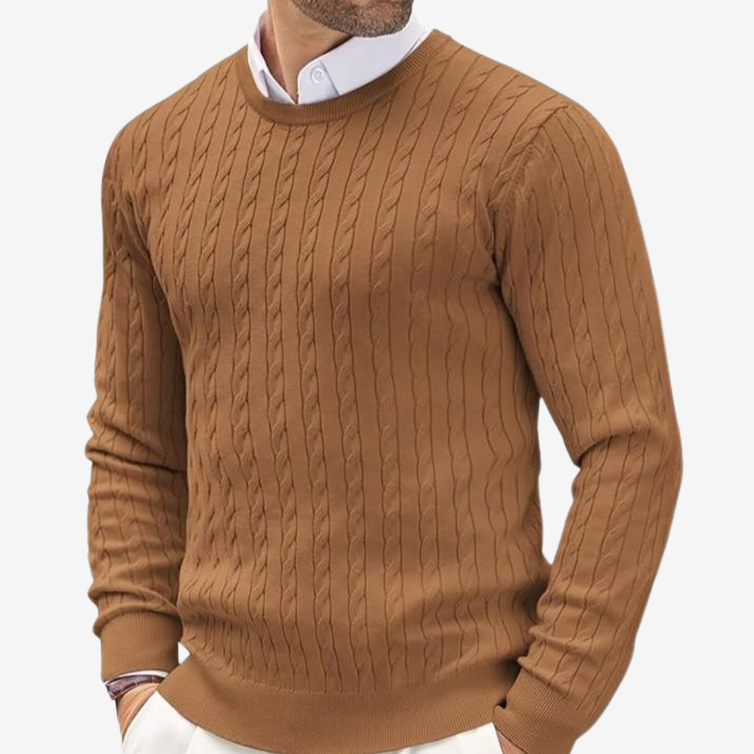 CONOR™ | Robin Crew Neck Cable Knit Sweater