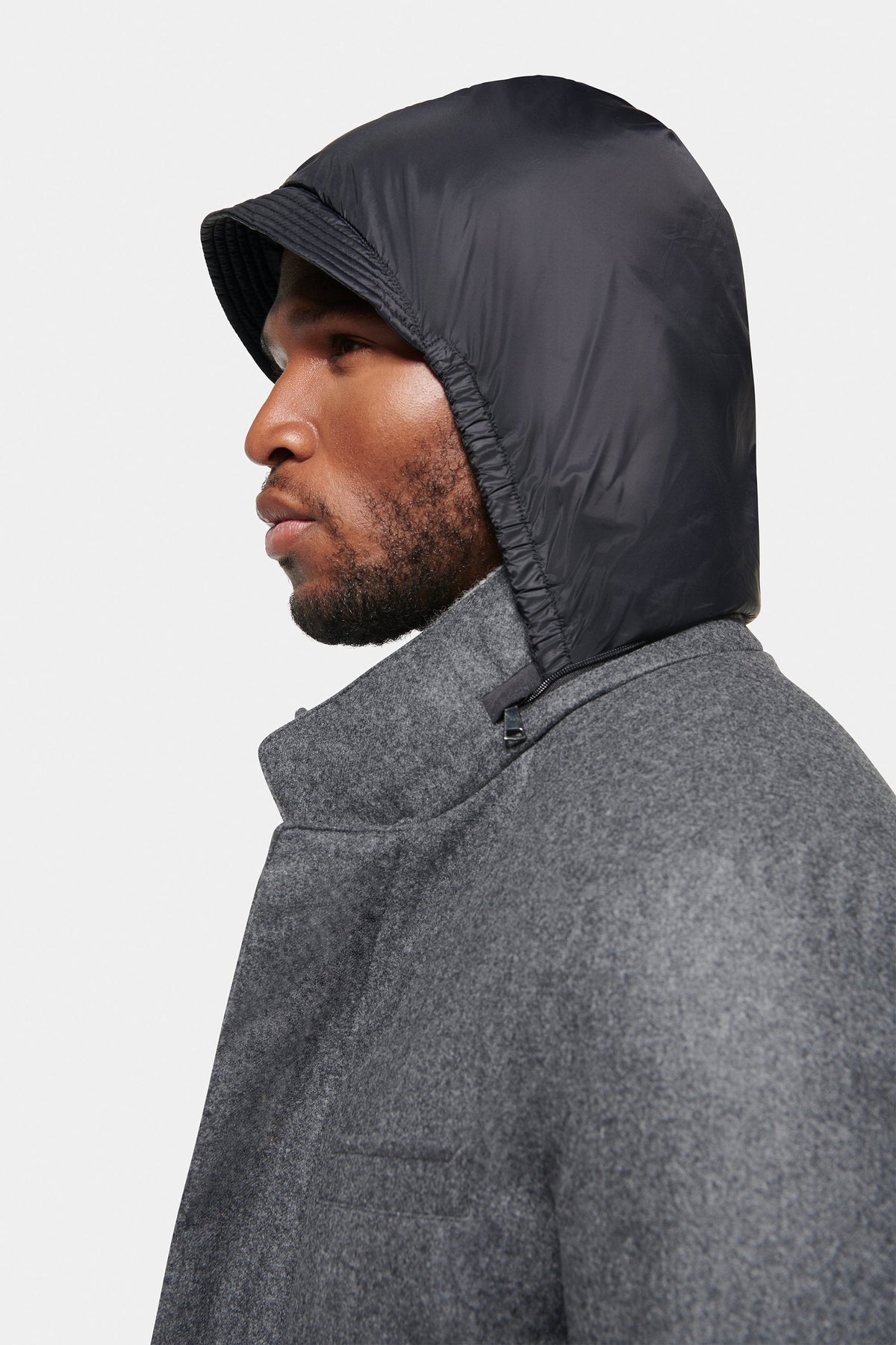 CONOR™ | Slim Hooded Stretch Car Coat, Charcoal