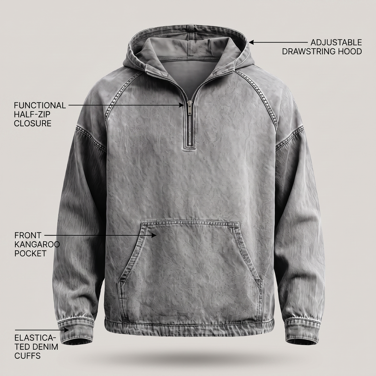 CONOR™ | RIVINGTON HALF-ZIP DENIM JACKET