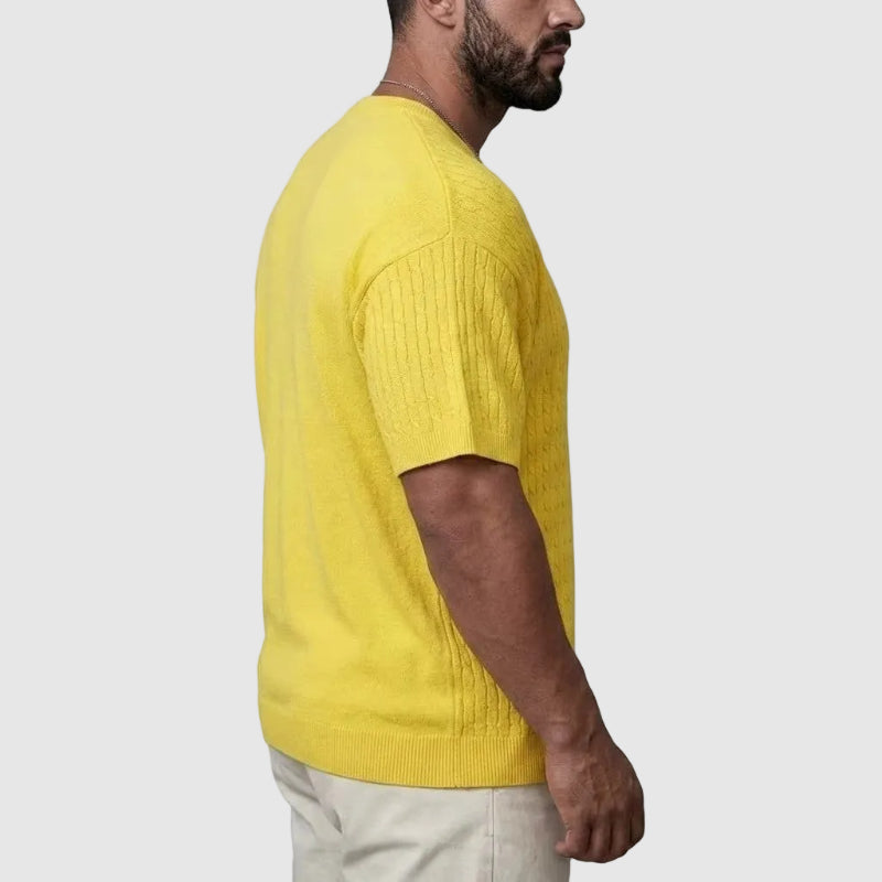 CONOR™™ | Men's Textured Knit Short Sleeve Sweater
