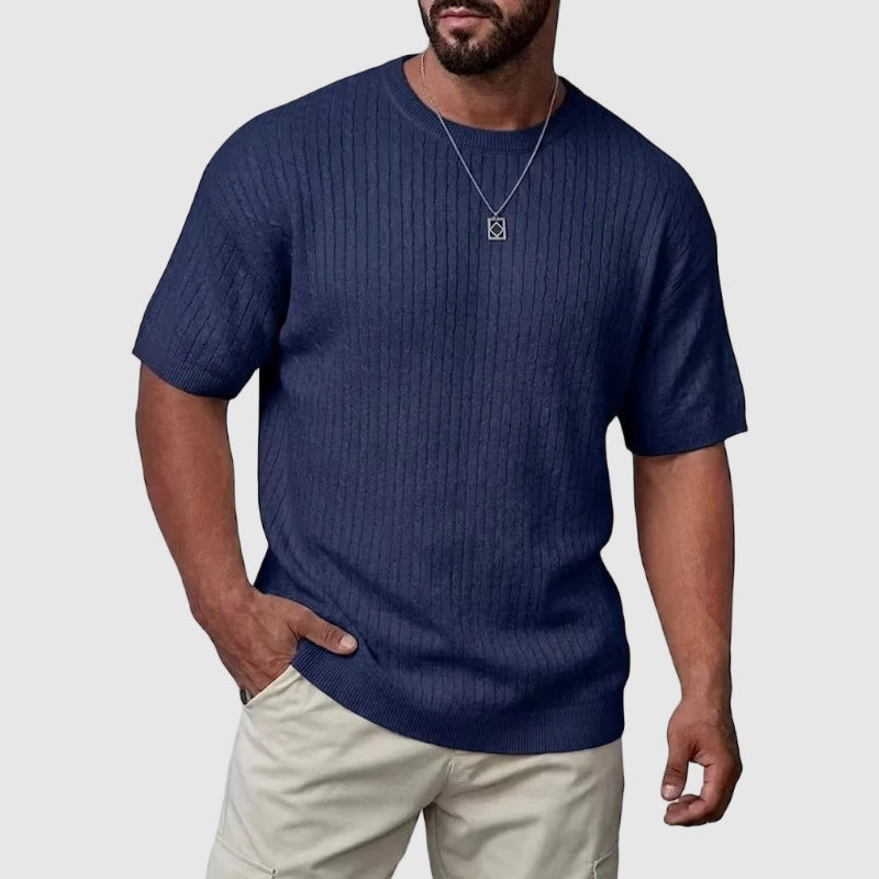 CONOR™™ | Men's Textured Knit Short Sleeve Sweater