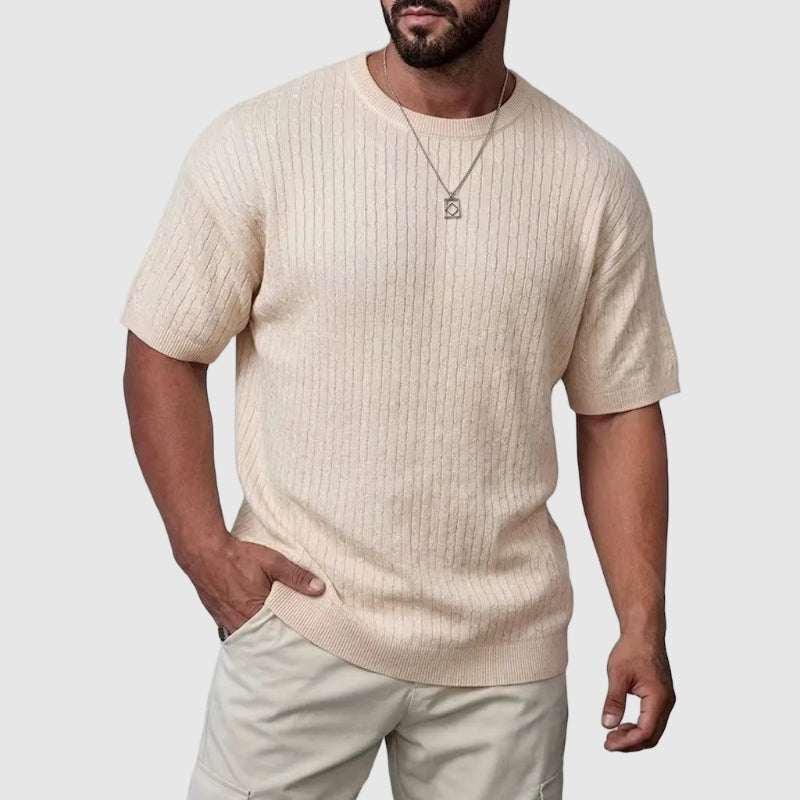 CONOR™™ | Men's Textured Knit Short Sleeve Sweater