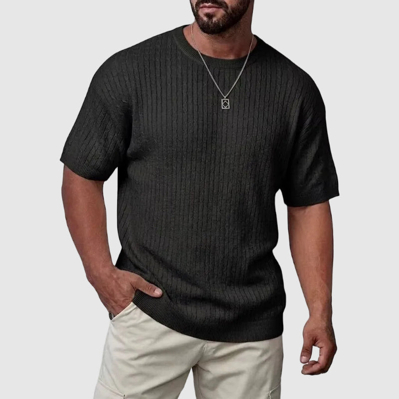CONOR™™ | Men's Textured Knit Short Sleeve Sweater