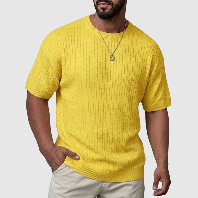 CONOR™™ | Men's Textured Knit Short Sleeve Sweater