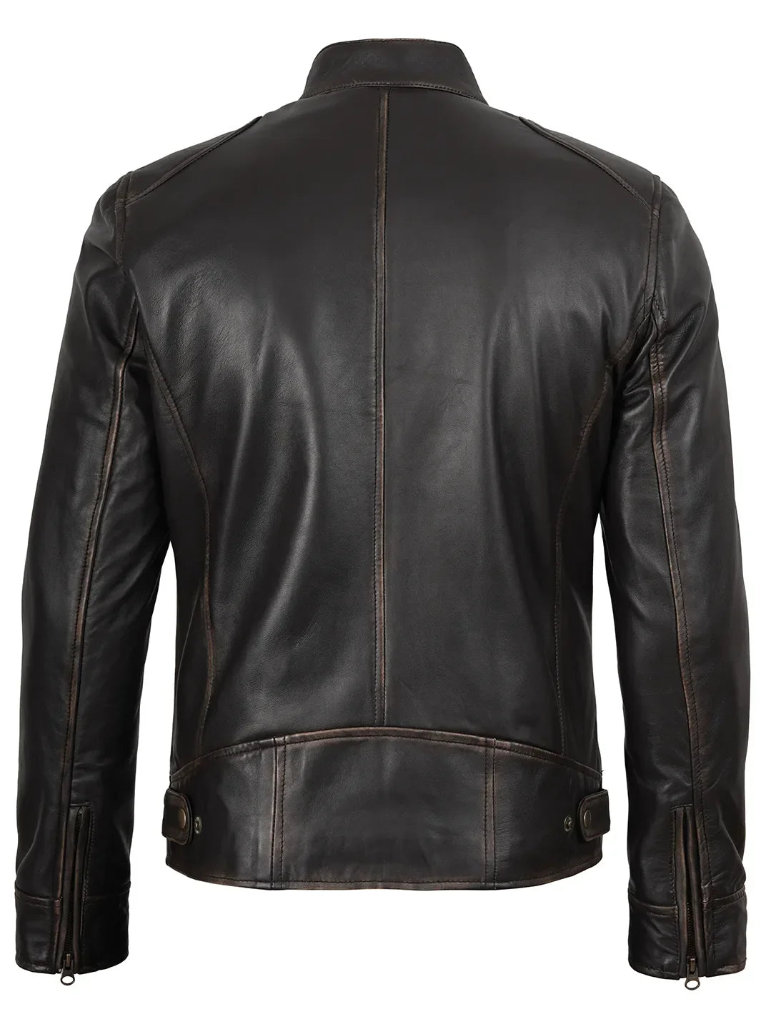 CONOR™ | Men’s Rub-Off Dark Brown Leather Jacket