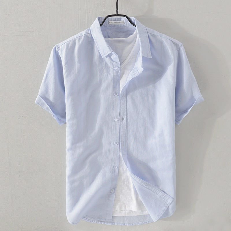 CONOR™™ | Men's Linen-Cotton Short-Sleeve Shirt
