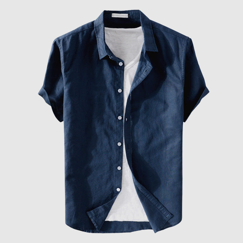 CONOR™™ | Men's Linen-Cotton Short-Sleeve Shirt
