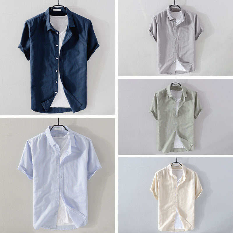CONOR™™ | Men's Linen-Cotton Short-Sleeve Shirt