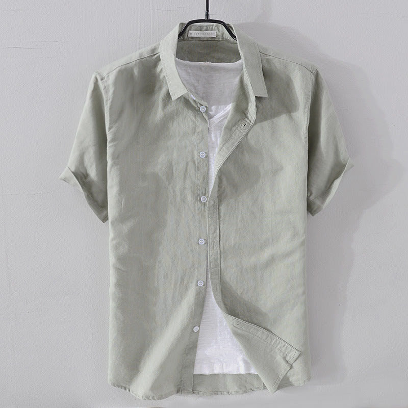 CONOR™™ | Men's Linen-Cotton Short-Sleeve Shirt