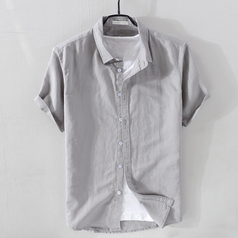 CONOR™™ | Men's Linen-Cotton Short-Sleeve Shirt