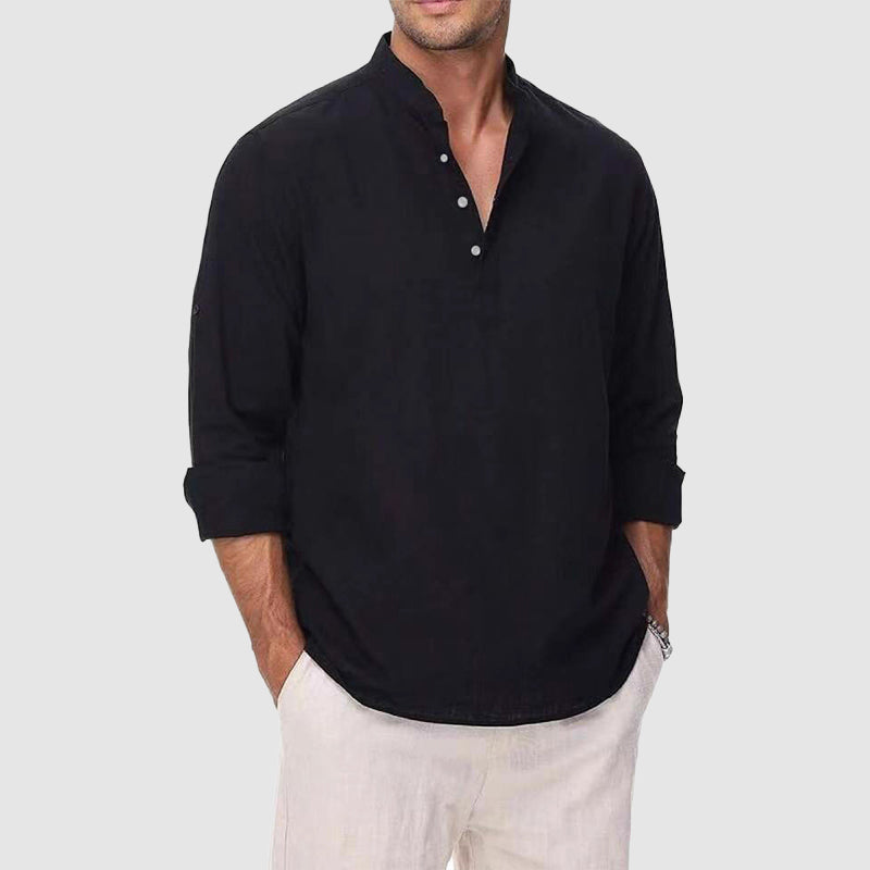 CONOR™™ | Men's Cotton-Linen Henley Shirt