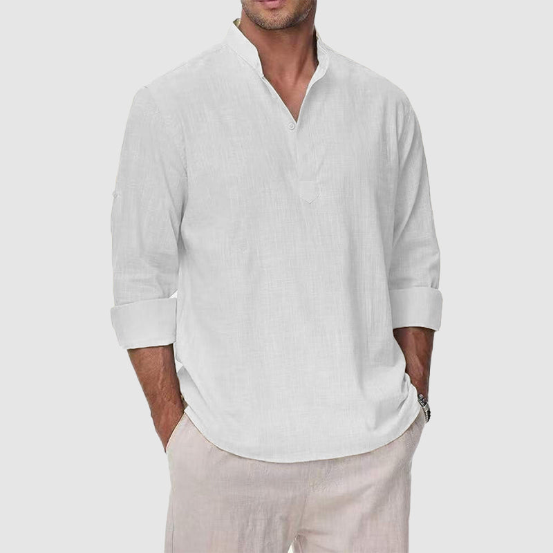 CONOR™™ | Men's Cotton-Linen Henley Shirt