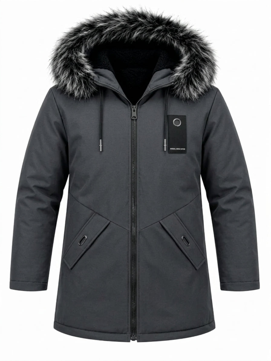 CONOR™ | Men's Windproof Hooded Thermal Mid-Length Parka Jacket
